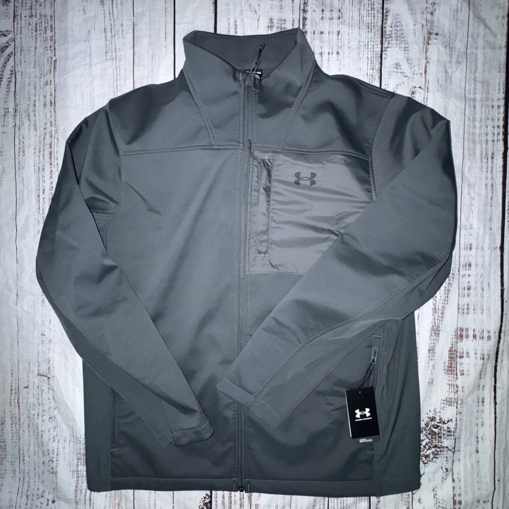 Under Armour Men's XL CGI Shield 2.0 Hooded Jacket  Gray Storm ColdGear $120 NWT